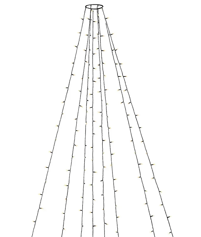 8-String Outdoor Cascade Light Set – Amber LEDs with Sparkle Effect and easy to install