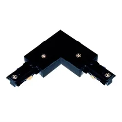 “L” Connector Track Accessory with Power Feed – 3-Wire – H Style – Black