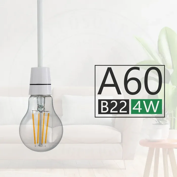 A60 B22 4W Bayonet Style LED filament light Bulb Pendant Lamps, Chandeliers, Restaurant and Bar Lighting Light
