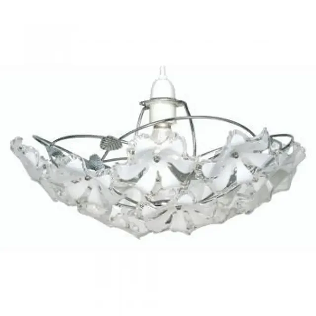 Abeba Chrome with Acrylic Flower 38cm Easy Fit Pendant Light