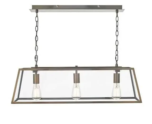 Academy 3 Light Antique Copper Bar Pendant Light