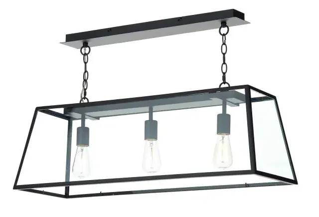 Academy 3 Light Black Bar Pendant Light