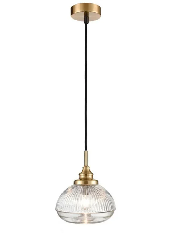 Acoste Brushed Brass with Clear Diffuser Pendant Light