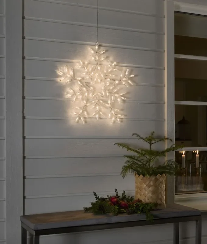 Acrylic Snowflake with 90 LEDs – White or Warm White