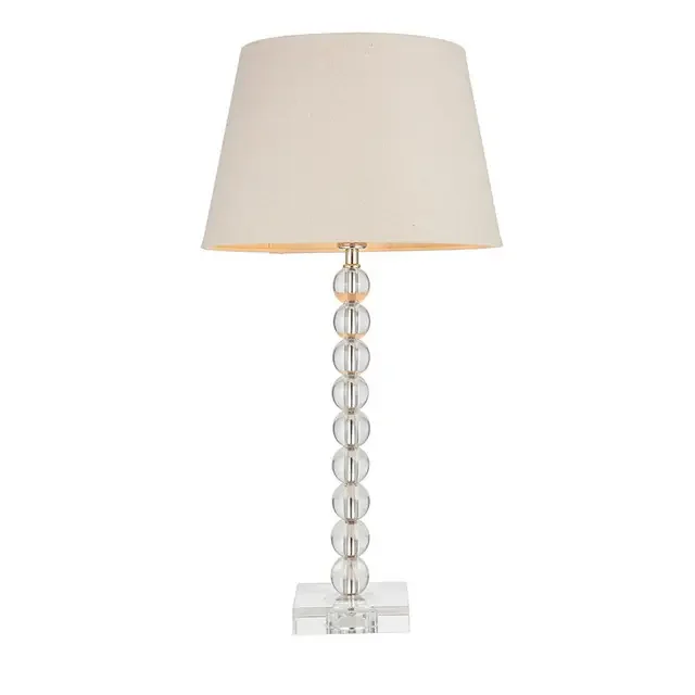Adelie and Cici Bright Nickel Grey Shade Table Lamp