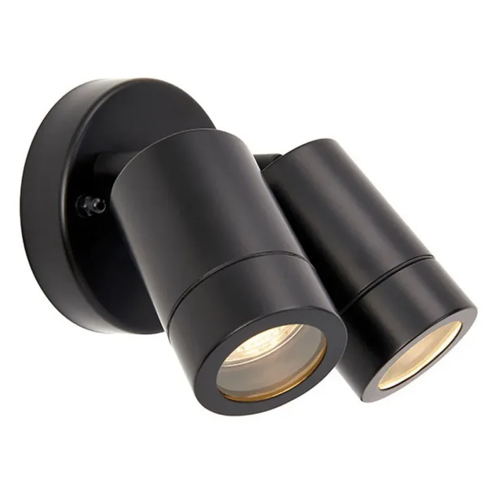 Adjustable 2 light wall light -IP44 – Matt Black (1419PAL75437)