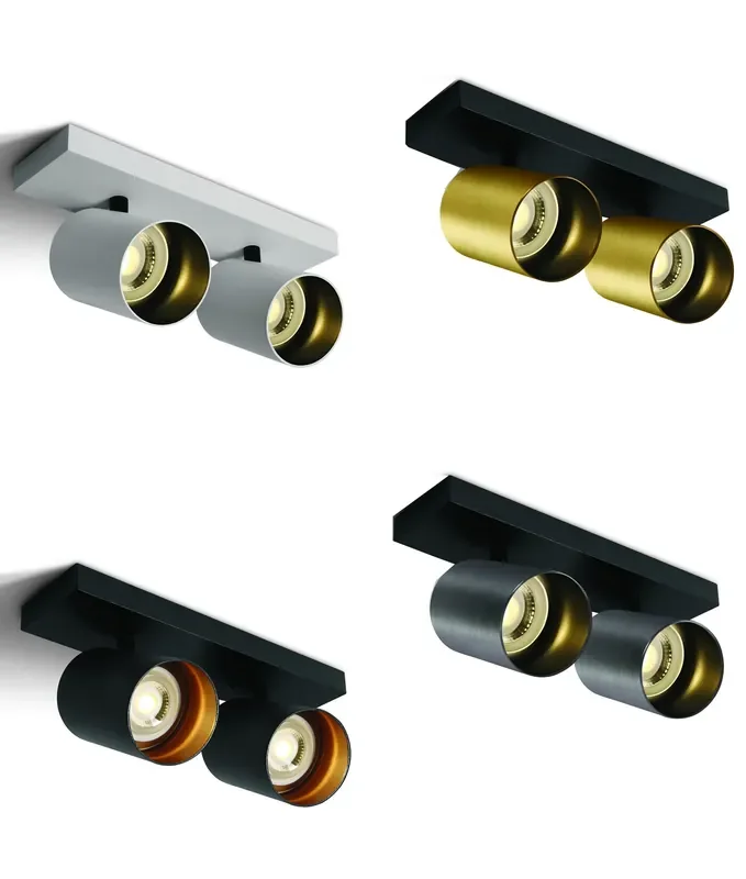 Adjustable Double Spot Ceiling Light – 4 Options