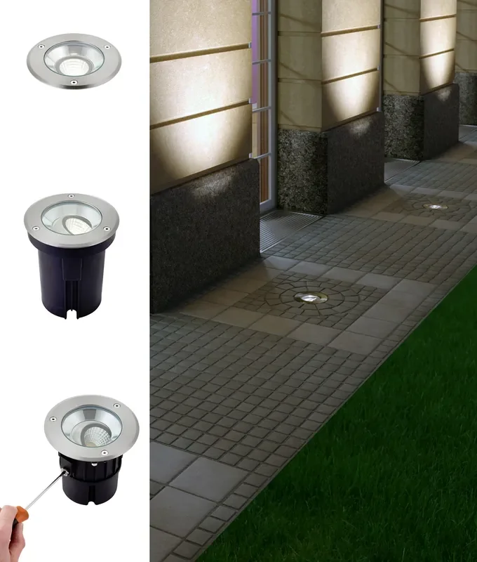 Adjustable LED Recessed Ground Light – Larger Size For Facade Lighting