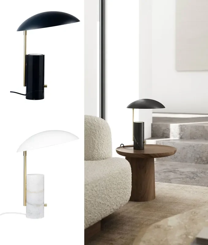 Adjustable Shade and Marble Base Table Lamp