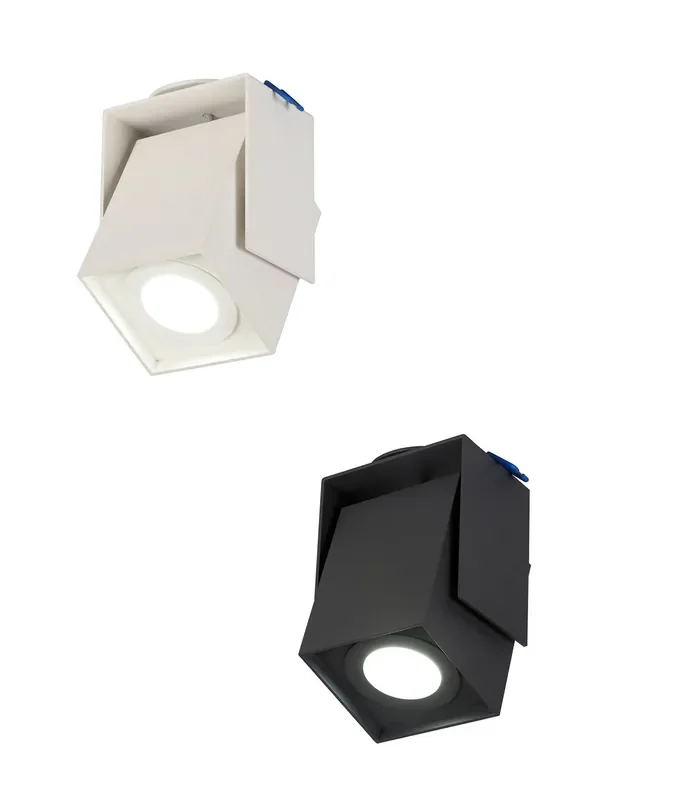 Adjustable Square Spotlight – White or Black