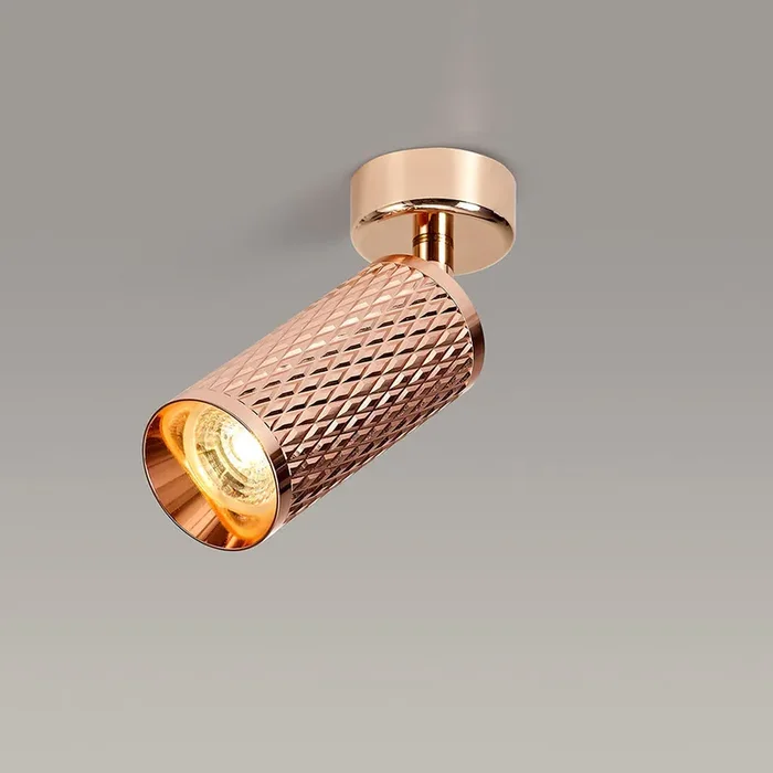 Adjustable Surface Mounted Ceiling/Wall Spot Light in Rose Gold (BUSTER120D)