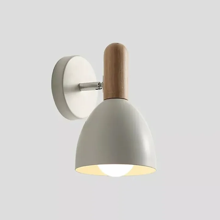 Adjustable White Wood Vintage Wall Light 350° Rotatable