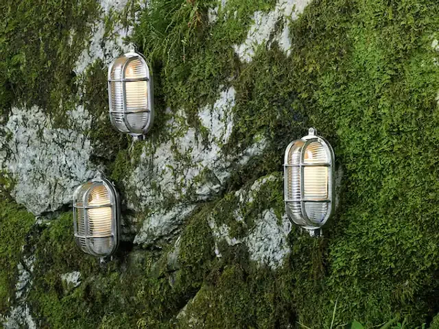 Admiral Small Oval Bulkhead Nickel IP64 Wall Light