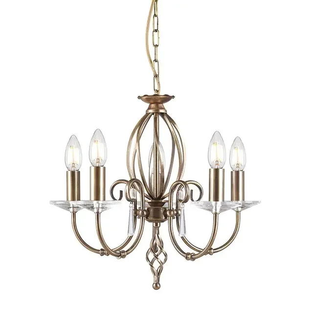 Aegean 5 Light Aged Brass Chandelier Pendant Light