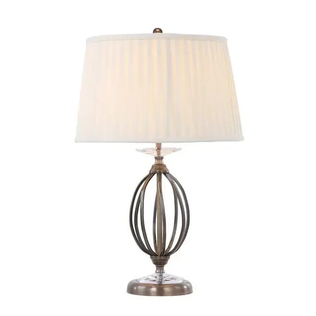 Aegean Aged Brass with White Shade Table Lamp