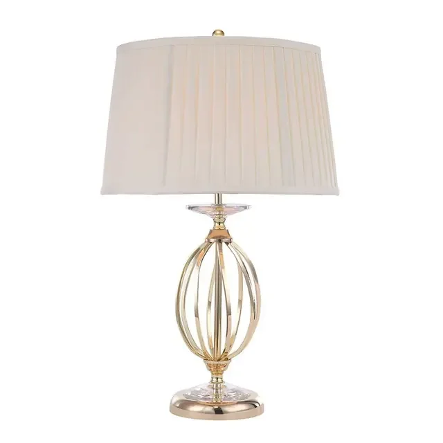 Aegean Polished Brass with White Shade Table Lamp