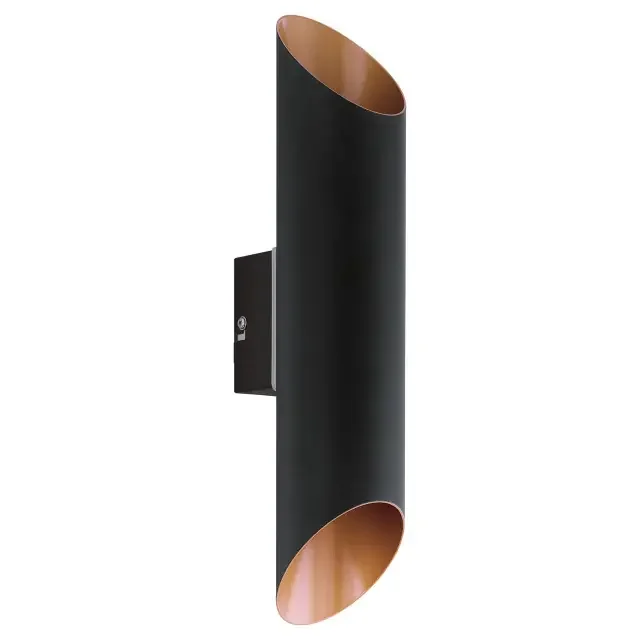 Agolada Black with Copper IP44 Up and Down LED Wall Light