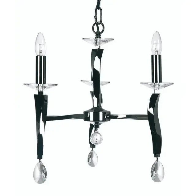 Aire 3 Light Titanium with Crystal Pendant Light