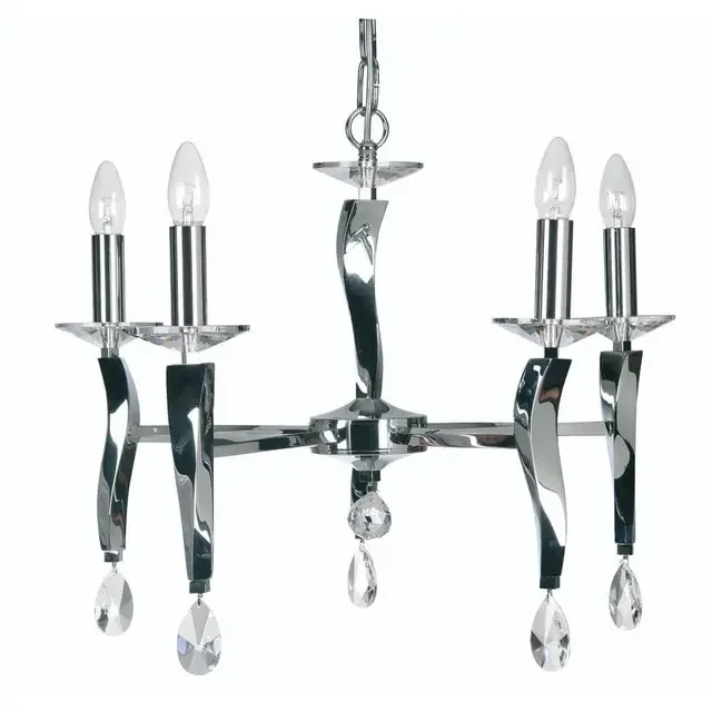 Aire 5 Light Chrome with Crystal Chandelier Pendant Light