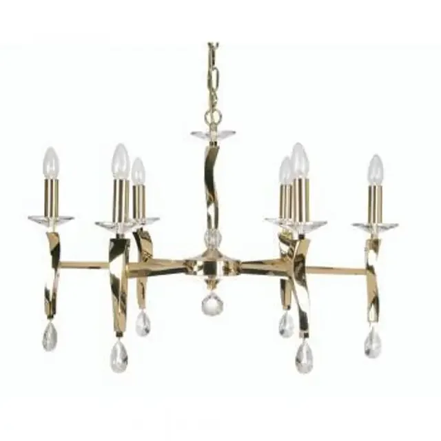 Aire 6 Light Gold with Crystal Chandelier Pendant Light
