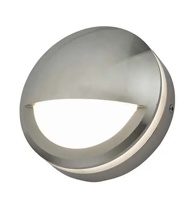 Akos Polished Aluminium Eyelid IP65 LED Wall Light