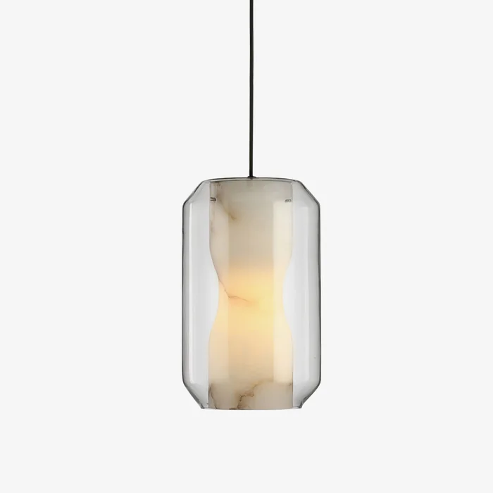 Alabaster Glass Cylinder Pendant Light