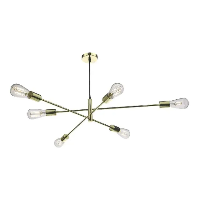 Alana 6 Light Polished Gold Pendant Light – Clearance