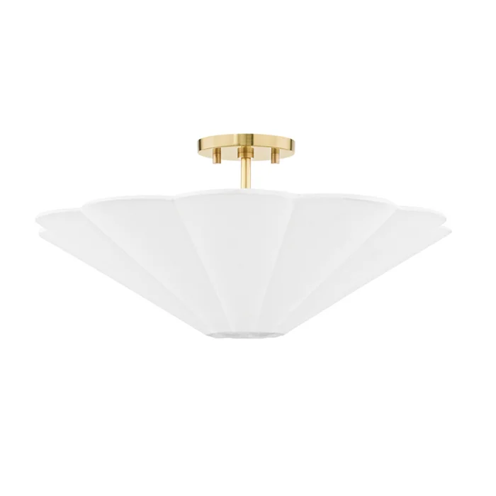 Alana Three Light Semi Flush Mount in Aged Brass (428|H676603-AGB)