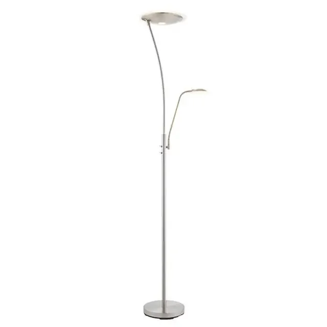 Alassio 2 Light Satin Chrome Mother and Child Floor Lamp