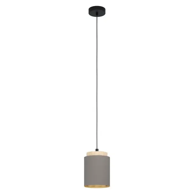 Albariza Black and Brown with Cappuccino Fabric Shade Pendant Light