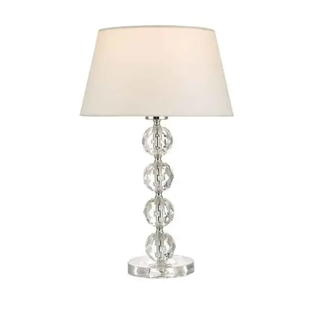 Aletta Clear Faceted Plastic Table Lamp With Shade