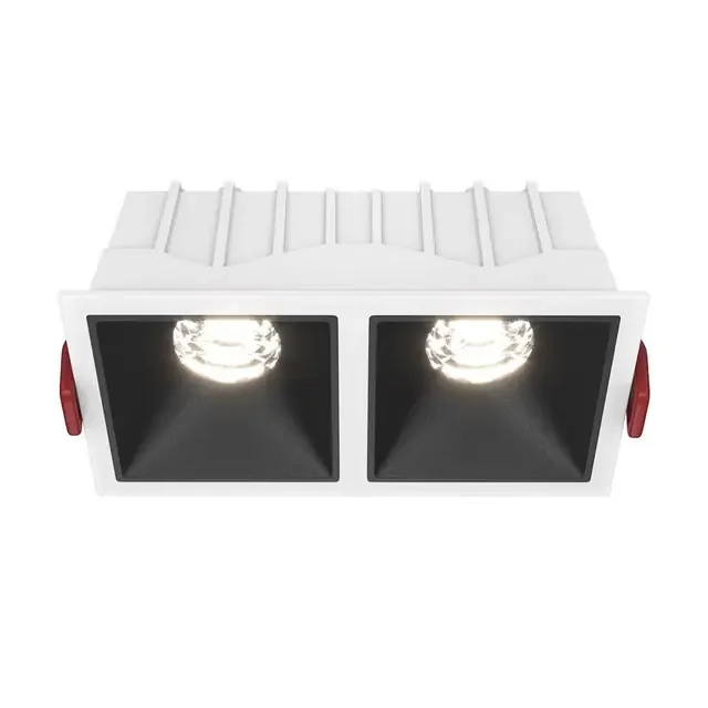Alfa LED 2 Light Black with White 10W 4000K Dimmable Square Recessed Light