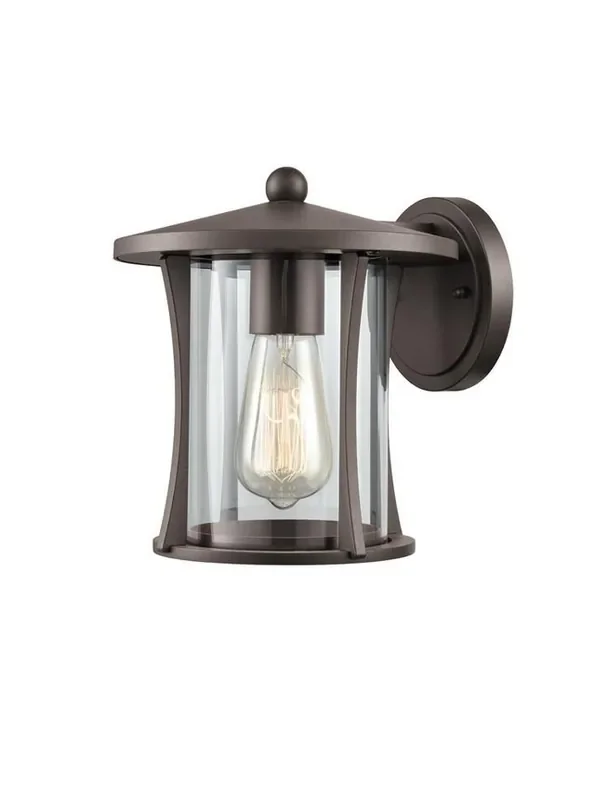 Alfresco Brown with Clear Glass IP44 Wall Light