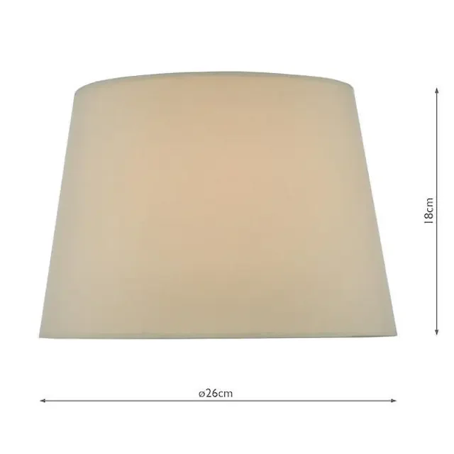 Alina 26cm Taupe Faux Silk Tapered Drum Shade Only