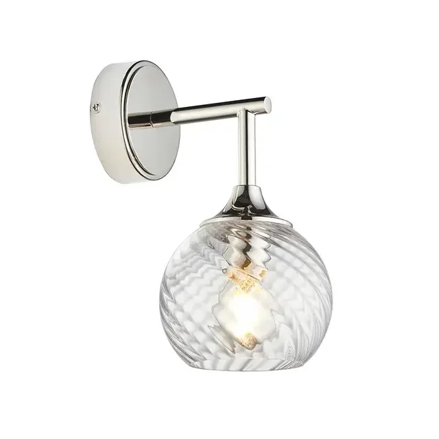 Allegra Bright Nickel with Clear Diffuser Wall Light