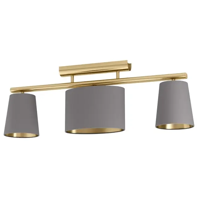 Almeida 2 3 Light Brass with Cappuccino Shade Flush Ceiling Light