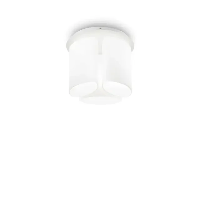 Almond PL3 3 Light White with Opal Glass Diffuser Semi Flush Ceiling Light