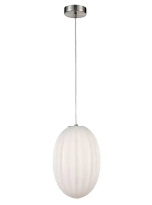 Almond Satin Nickel with Opal Diffuser 20cm Pendant Light