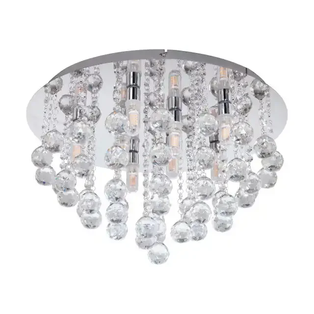 Almonte Chrome with Clear Crystal Shade Ceiling Light