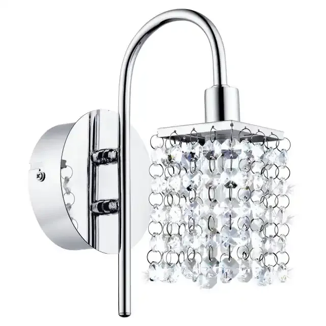 Almonte Chrome with Clear Crystal Shade Wall Light