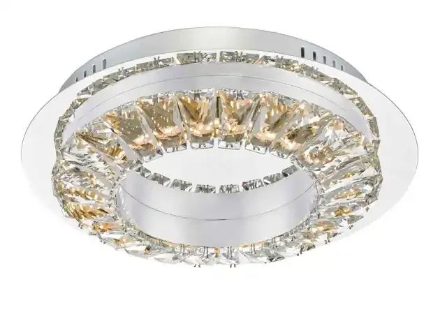 Altamura Stainless Steel and Crystal LED Flush Ceiling Light