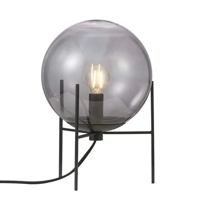Alton Black with Smoked Glass Table Lamp