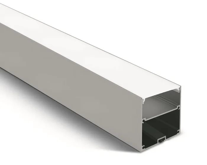 Aluminium 2m Surface aluminium profile with PC opal diffuser and space to fit slim range driver.