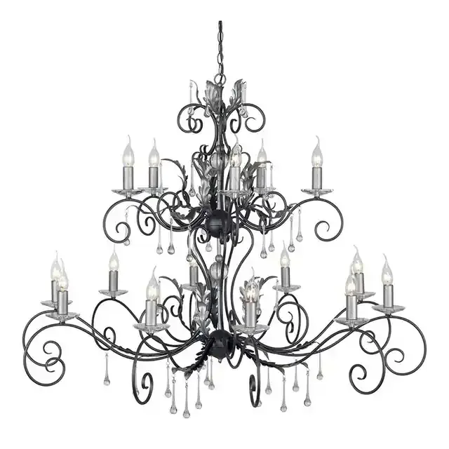 Amarilli 15 Light Black and Silver Chandelier