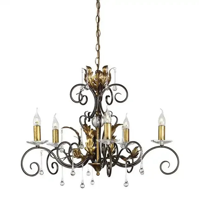 Amarilli 5 Light Bronze and Gold Chandelier