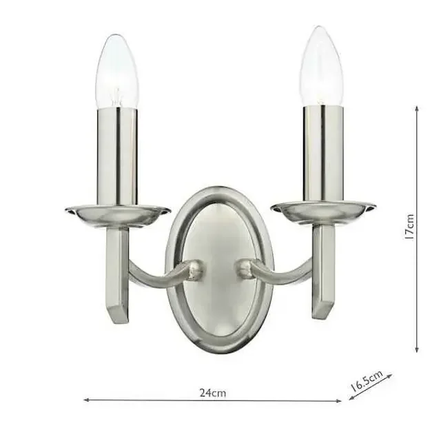 Ambassador Satin Chrome Double Wall Light