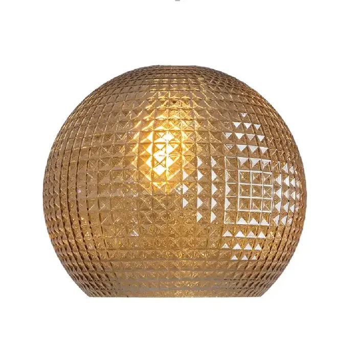 Amber Geometric Glass Modern Easy Fit Non Electric Pendant Shade 260mm