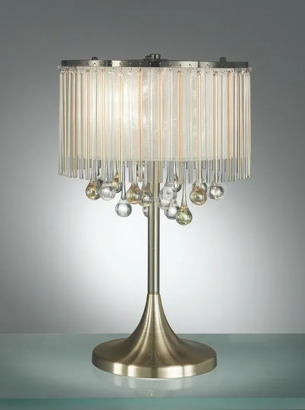 Ambience 3 Light Bronze with Lustrous Cream Shaded Table Lamp