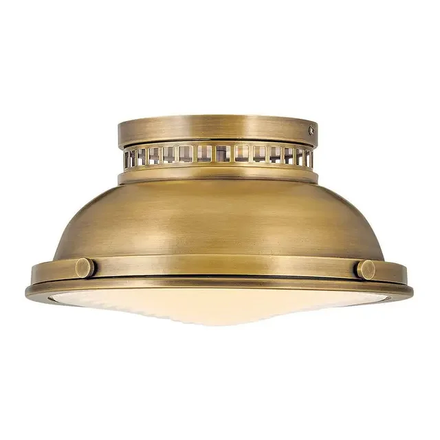 Amelia 2 Light Heritage Brass Flush Ceiling Light