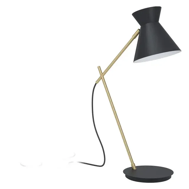Amezaga Black and Brass Adjustable Table Lamp